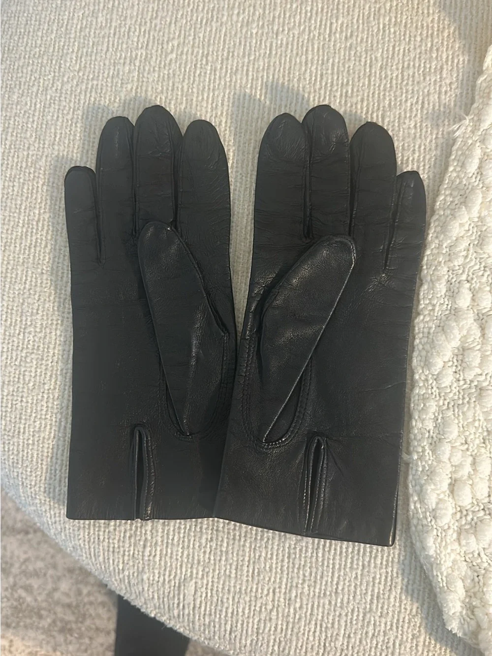 Made in Italy Black Leather Gloves 7.5